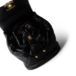 24C Black Lambskin Quilted 19 Flap Backpack Mixed Hardware - Image 13