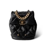 24C Black Lambskin Quilted 19 Flap Backpack Mixed Hardware - Image 11