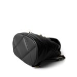 24C Black Lambskin Quilted 19 Flap Backpack Mixed Hardware - Image 4
