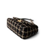 Black and Beige Tweed 19 Flap Small Mixed Hardware - Image 9