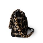Black and Beige Tweed 19 Flap Small Mixed Hardware - Image 6