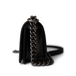Black Caviar Quilted Le Boy Bag Small Ruthenium Hardware - Image 3