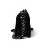 Black Caviar Quilted Le Boy Bag Small Ruthenium Hardware - Image 4