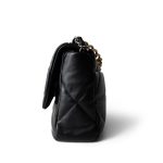 Black Lambskin Quilted 19 Flap Large Aged Gold Hardware - Image 5