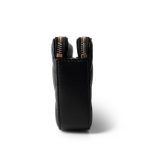 Black Lambskin Quilted Small Clutch With Pearly Chain - Image 6