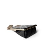 Black Vanity Clutch with Chain Light Gold Hardware - Image 7