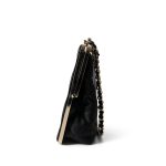 Black Vanity Clutch with Chain Light Gold Hardware - Image 10