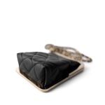 Black Vanity Clutch with Chain Light Gold Hardware - Image 5