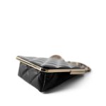 Black Vanity Clutch with Chain Light Gold Hardware - Image 8