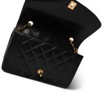Diana Flap Black Lambskin Quilted Medium Gold Hardware - Image 13