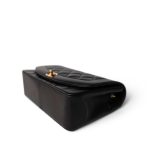 Diana Flap Black Lambskin Quilted Medium Gold Hardware - Image 11