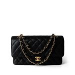 Medium Black Caviar Quilted Classic Flap Gold Hardware - Image 9
