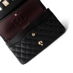 Medium Black Caviar Quilted Classic Flap Gold Hardware - Image 11