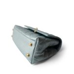 22P Iridescent Light Blue Caviar Quilted Coco Handle Small Aged Gold Hardware - Image 6