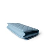 22S Light Blue Caviar Quilted Wallet on Chain - Image 8