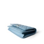 22S Light Blue Caviar Quilted Wallet on Chain - Image 6