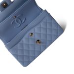 23P Blue Caviar Quilted Classic Flap Small Light Gold Hardware - Image 14