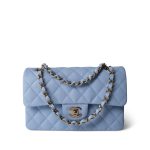 23P Blue Caviar Quilted Classic Flap Small Light Gold Hardware - Image 12