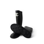 22A Black Caoutchouk CC High Boots 38 / 8 US - Image 2