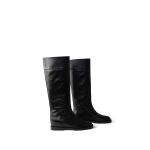23K Black Calfskin High Boots (40.5 EU / 10 US)