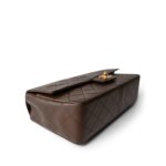 Brown Lambskin Quilted Single Flap Gold Hardware - Image 9