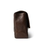 Brown Lambskin Quilted Single Flap Gold Hardware - Image 8