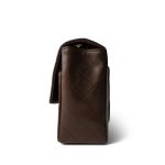 Brown Lambskin Quilted Single Flap Gold Hardware - Image 10