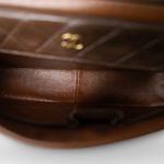 Brown Lambskin Quilted Single Flap Gold Hardware - Image 13