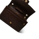 Brown Lambskin Quilted Single Flap Gold Hardware - Image 3