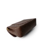 Small Brown Lambskin Quilted Classic Flap Gold Hardware - Image 3