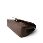 Small Brown Lambskin Quilted Classic Flap Gold Hardware - Image 6