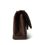 Small Brown Lambskin Quilted Classic Flap Gold Hardware - Image 8