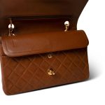 Vintage Brown Lambskin Quilted Classic Flap Medium Gold Hardware - Image 10
