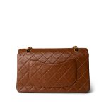 Vintage Brown Lambskin Quilted Classic Flap Medium Gold Hardware - Image 5