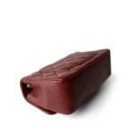 Burgundy Lambskin Quilted Mini Rectangular Flap Silver Hardware - Image 9