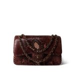 Burgundy Python Jumbo Classic Flap - Image 10