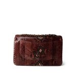 Burgundy Python Jumbo Classic Flap - Image 4