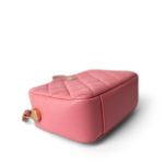 22S Pink Lambskin Quilted Camera Case Aged Gold Hardware - Image 7