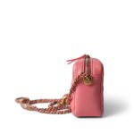 22S Pink Lambskin Quilted Camera Case Aged Gold Hardware - Image 4