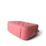 22S Pink Lambskin Quilted Camera Case Aged Gold Hardware - Image 6