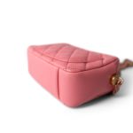 22S Pink Lambskin Quilted Camera Case Aged Gold Hardware - Image 8