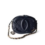 20S Coco Midnight Lambskin Quilted Camera Case Antique Gold Hardware - Image 2