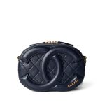 20S Coco Midnight Lambskin Quilted Camera Case Antique Gold Hardware