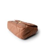 21P Caramel Quilted Large 19 Flap Mixed Hardware - Image 7