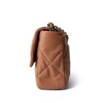 21P Caramel Quilted Large 19 Flap Mixed Hardware - Image 8