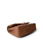 22S Caramel Lambskin Quilted Classic Flap Small Light Gold Hardware - Image 5