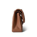 22S Caramel Lambskin Quilted Classic Flap Small Light Gold Hardware - Image 6