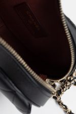 22S CC In Love Black Lambskin Quilted Small (Clutch on Chain) Heart Bag LGHW - Image 7