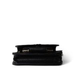 Black Caviar Quilted Business Affinity Clutch With Chain Flap Light Gold Hardware - Image 4