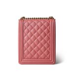 Coral Pink Caviar Quilted North South Boy Bag Light Gold Hardware - Image 8
